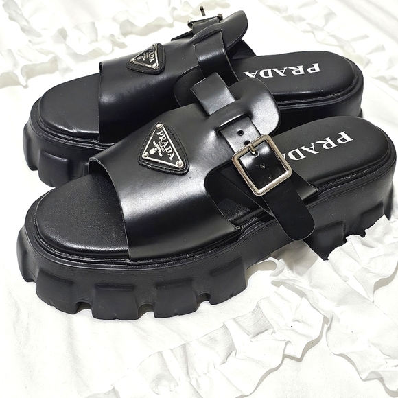 Prada NEW Monolith Extralight platform foam rubber sandals - Picture 3 of 12